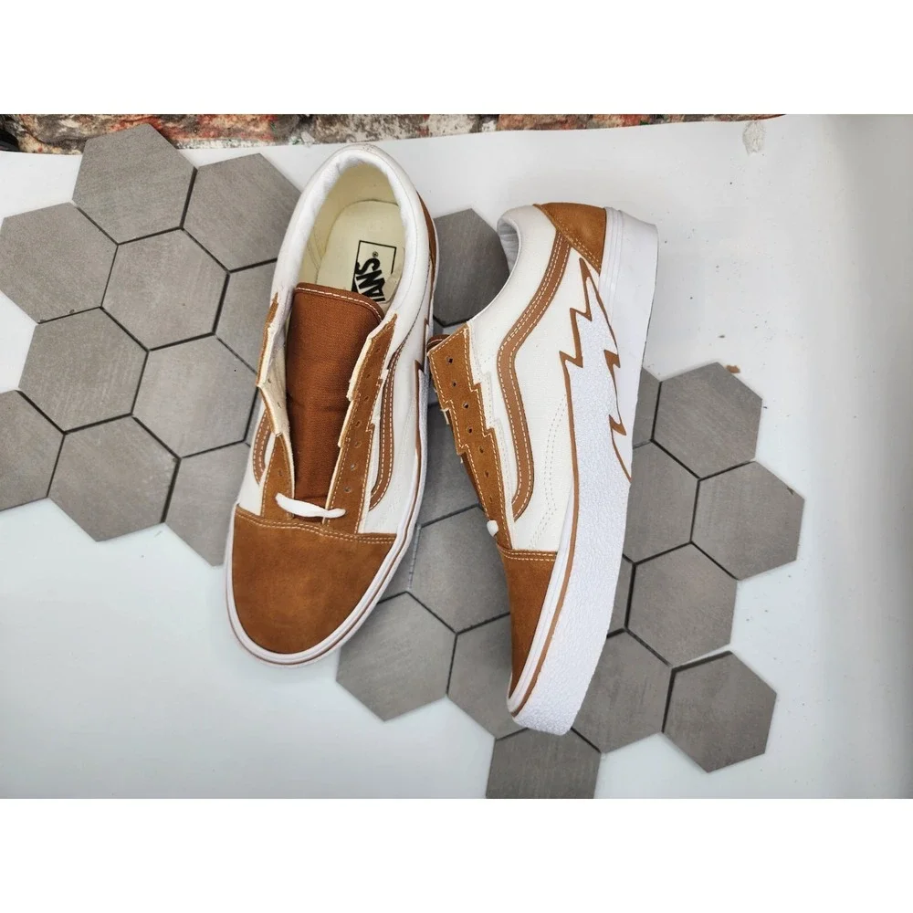 Vans Men Sz‎ 9 Old Skool Bolt Suede Sneaker Cathay Spice Brown Wheat Rare